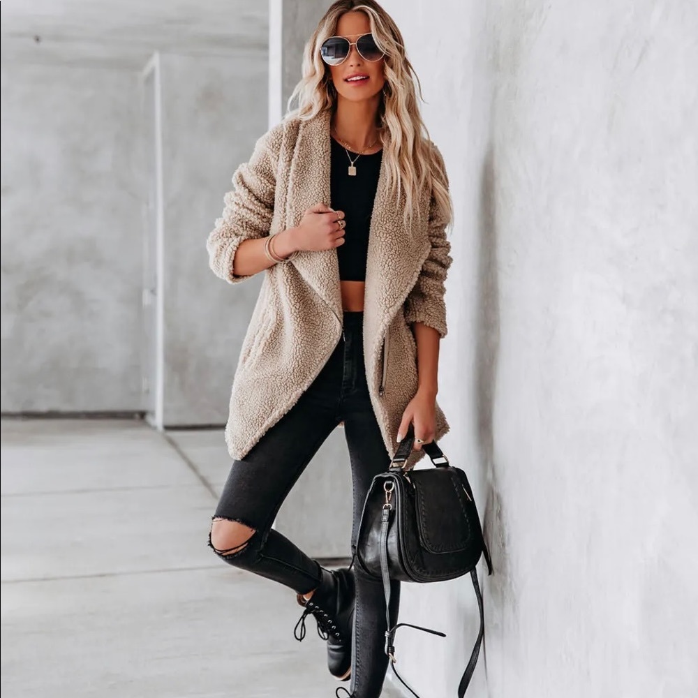 Brand new sand color teddy jacket